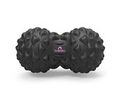 Bodylastics Cobblestone Deep Tissue Peanut Massage Ball For Total Body Deep Tissue Massage, Trigger Point Therapy, Muscle Knots, Myofascial Release (Cobblestone Peanut - Black)