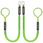 Obcursco 4FT Bungee Dock Lines,Boat Dock Rope,Jet Ski Accessories with 316 Stainless Steel Clip for Kayak,Seadoo,Pontoon,Yamaha WaveRunner,Canoe (2 Pack, Yellow/Green)