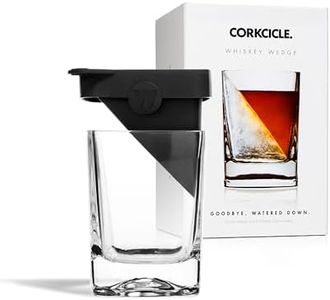 Corkcicle Premium Whiskey Wedge Old Fashioned Glass with Silicone Mold, 9 oz – Perfect for Chilling Whiskey, Tequila, Mocktails, and More – Ice Wedge Melts Slowly to Retain Drinks Full Flavor