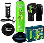 Kids Punching Bag Toy Set, Inflatable Boxing Bag Toy for Boys Age 3-12, Ninja Toys for Boys, Christmas,Birthday Gifts for Kids 4,5,6,7,8,9,10 Years Old (Green Dino)