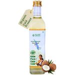 Village Company Extra Virgin Cold Pressed Coconut Oil 500 ML | Hair, Skin, Cooking and Baby Massage | Organic Pure Edible Natural | Wood Press Kolhu Kacchi Ghani Chekku | Chemical-Free | Glass Bottle