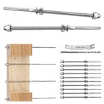 Muzata 10Pack Cable Railing Kit Hand Swage Threaded Stud Tensioner for 1/8" Cable for 4x4 2x2 Wood Metal Post Deck Stair Cable Railing Hardware T316 Stainless Steel CR39 CA6