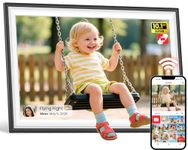 Frameo WiFi Digital Photo Frame 10.1 Inch Black White - 1280x800 HD IPS Touch Screen Picture Frame Electronic, 32GB Memory, Auto Rotate, Wall Mountable, PictureFrame for Sharing Photos and Videos