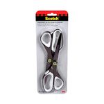 Scotch Scissors, 8" Precision Ultra Edge Scissors, Titanium Fused Blades, Non-Stick, 2 Pairs