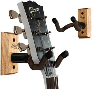 String Swing Guitar Hanger ? Holder for Electric Acoustic and Bass Guitars ? Stand Accessories Home or Studio Wall - Musical Instruments Safe Without Hard Cases ? Oak Hardwood CC01K-O 2-Pack