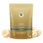 GREEN PROTEIN Vegan Plant Sport Pea Protein Isolate Powder, 25gm Protein, 5g BCAA Per Serving, No Added Sugar | Soy, Dairy, Gluten, Allergen Free | Banana Caramel Flavor, Standup Pouch (1kg)