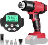 Cordless Heat Gun for Milwaukee 18V Battery, Hot Air Gun with 5 Nozzles, 2-Temp Settings Max 550°C for Shrink Tubing Vinyl Wrap Crafting, Colour Removal, Electronics (No Battery)