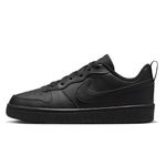 NIKE Court Borough Low Recraft Sneaker, Black, 3 UK