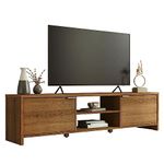 Madesa TV Stand Large Media Console with Cable Management for 65, 75 Inch Media Storage Gaming Living Room Entertainment Center Wooden Television Cabinet - Rustic