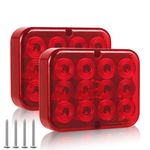 AOHEWEI 2 x LED Rear Fog Lights Trailer Fog Lamps Red 12V Waterproof for Car Trailer Caravan Truck