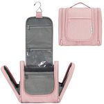 Narwey Hanging Toiletry Bag Women Travel Toiletries Bag Makeup Bag Cosmetic Bag Bathroom Shower Organizer with Dry Wet Separation for Men (Pink)