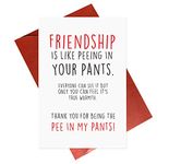 Gonzey Funny Best Friend Birthday Cards,Friendship Is Like Peeing In Your Pants