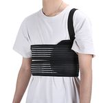 Adjustable Broken Rib Brace, Elastic Chest Wrap Belt, Unisex Men Women Breathable Rib Chest Protector Belt, Compression and Support Fractured and Post-Surgery Ribs(L)