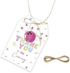 50pcs Bowling Thank You Tags, Rolli