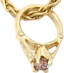 14K Gold June Birthstone Baby Ring Charm Chain Jewelry (Clear Stone)