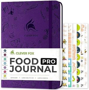 Clever Fox Food Journal Pro – Diet & Wellness Planner for Women & Men – Weight Loss Diary with Calorie Tracker – Food Log for Tracking Meals, Exercise & Weightloss - Undated, 7" x 10" Purple