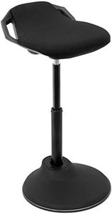 Mount-It! Ergonomic Sit Stand Stool [360° Tilt] Height Adjustable, Leaning Chair for Standing Desk, Airlift 360 Degree Sit-Stand, Sitting Balance Chair, Non-Slip Weighted Base (Black)