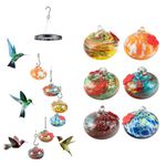 Charming Wind Chimes Hummingbird Feeders for Outdoors Hanging ant and Bee Proof,Never Fade Glass Hummingbird Feeder,Perfect Garden Decor for Patios,Terrace and Bedrooms etc