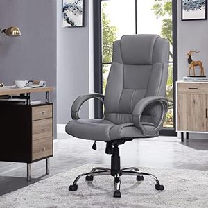 Naomi Home Executive Office Guest Chair Gray/Padded High-Back
