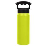 FIFTY/FIFTY Sport Water Bottle, 3 Finger Wide Mouth Cap, 18 oz/530mL, Lime Green