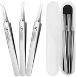 WSYUB Professional Blackhead Tweezers,High Hard Stainless Steel Blackhead Remover Tweezers, Precision Pimple Popper Tool Kit, Blackhead Extractor