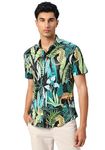 Wear Your Opinion Tropical Beach Printed Casual Half Sleeve Shirt | All Day Comfort | Knitted Shirt (Design: Amazing Leopard Hawaiian Shirt,Black,Medium)