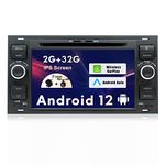 SXAUTO Android 10 Double Din Autoradio Fit for Ford C-Max/Connect/Fiesta/Focus/Fusion/Galaxy/Kuga/S-Max/Transit/Mondeo - [2G/32G] - Gratuita Camera Mic - 7 Pollici - 4G WiFi DAB BT5.0 Volante Carplay