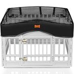 LOOBANI Pet Playpen Mesh Fabric Top Cover, Provide Shaded Areas for Pets and Protect from UV/Rain, Fits 24 Inch Play Pen with 8 Panel