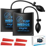 eSynic 2Pack Durable Air Wedge Bag Pump Inflatable Winbags for Lifting 15*17.5cm/5.9*6.9 Inch Size Air Wedge Door Pump Up Bags Load-bearing 441 Pounds/200KG with 4 Plastic Wedges for Door Window etc