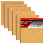 BOSHCRAFT 50 Pcs Premium Sand paper, 1/4 Sand paper Sheet Hook and Loop Backing 80/120/150/220/320/400 Grit Sandpaper Assortment Sandpaper for Wood Metal Automotive Palm Sanders 5.5" x 4.5"