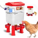 Lilyang Filtered Float-Controlled Automatic Chicken Waterer for Continuous Water(2024 Version), Free-Standing Chicken Waterer with Adjustable Legs for Chick Quail Duck, Connects to Extension Hose