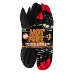 HOT FEET Thermal Socks for Men 2/4 Pack, Extreme Cold Boots Socks -Winter Insulated Socks, Cold Weather Size 6-12, 2 Pack, Deer/Black