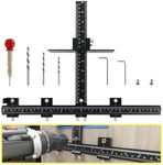 DOCXCDO Cabinet Hardware Jig, Aluminum Cabinet Handle Jig for Handles Pulls Knobs, Cabinet Pull Jig with Automatic Center Punch, Hardware Jig for Door Drawer Woodworking