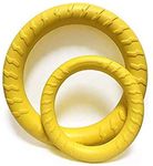 SaPeal Pack of 2 Dog Toys Ring Water Floating, Outdoor Fitness Flying Discs, Tug of War Interactive Training Ring for Dogs ( 2 Size ,Yellow