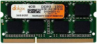 DOLGIX 4GB DDR3 PC3-10600 1333MHz Sodimm Laptop RAM Memory 204-Pin Notebook Upgrade…