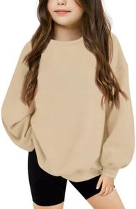 Haloumoning Girls Oversized Crewneck Sweatshirts Kids Fleece Pullover Tops