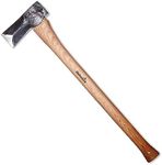 Hand-forged Hult splitting axe 705mm made of Swedish quality steel I Hultafors I Forged in Sweden I 2020g premium axe with hickory wood handle & incl. leather guard I Axe can be resharpened I 841740