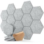 Sound Proof Panels, Soundsbay Acoustic Panels Hexagon, 12 Pack Sound Absorbing Panel High Density Soundproofing Panels for Recording and Acoustic Treatment Acoustic Wall Panels 12" X 10" X 0.4"