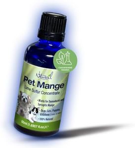 Mange Treatment Dogs & Cats, Natural Lime Sulfur Dip by Naturasil - 50mL