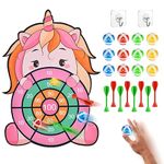 Vicloon Unicorn Dart Board, Kids Dartboards with 12 Sticky Balls, 8 Self-adhesive Darts Foldable Kdis Dart Board Game Set Kids Birthday Indoor & Outdoor Party Games Toys Gifts (Unicorn)