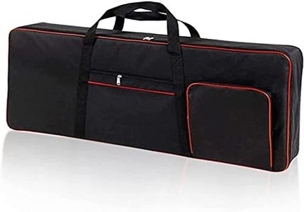 Portable 61 Key Keyboard Gig Bags, Key Keyboard Piano Case 600D Oxford Clothes with10mm Cotton Case Gig Bag, Electric Piano Keyboard Case 40.1"x15.7"x4.7" Black+Red