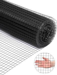Hardware Cloth 1/2 inch 36" x 100' ft 19 Gauge - Black Vinyl Coated Wire Mesh Roll Chicken Wire Fencing Garden Wire Fence Rolls