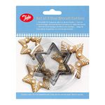 Tala Stainless Steel Star Design Cookie Cutters, Set of 3 Cutters in different sizes