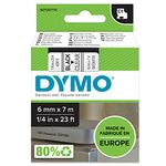 DYMO Authentic D1 Labels | Black Print on Clear Tape | 6 mm x 7 m | Self-Adhesive Labels for LabelManager Label Makers | Made in Europe