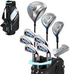 Precise AMG Complete Womens Golf Clubs Set, Includes Driver, Fairway, Hybrid, 6-PW Irons, Putter, Stand Bag, 3 H/C's, Golf Clubs Women Right Handed, Regular & Petite Sizes
