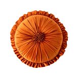 Fouriding Round Throw Pillow 35CM Round Ruffle Pillow Flower Pillows Cushion Floor Pillows for Living Room Sofa Bed Chair Floor Car Home Decoration (Orange)