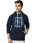 Fflirtygo Mens Fleece Sweatshirt Hoodie Navy Blue Color Coffee Till Death Printed - Medium