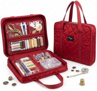 Madam Sew Multi-Pocket Binder Bag with Zipper – BinderBag Organizer with Handle and Strap | Fits 3 Ring Zipper Binders | Binder Organizer for Sewing Projects, Patterns, Notions, and Supplies