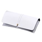 CHENGZI Women Eyeglass Case Soft Portable PU Leather Glasses Pouch Slim with Glasses Cloth & Glasses Bag (White)