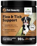 Pet Honesty Flea & Tick Support Supplement - Flea and Tick Soft Chew for Dogs, No Harsh Chemicals, Natural Way to Enjoy The Outdoors - Hickory Bacon (90 Count)